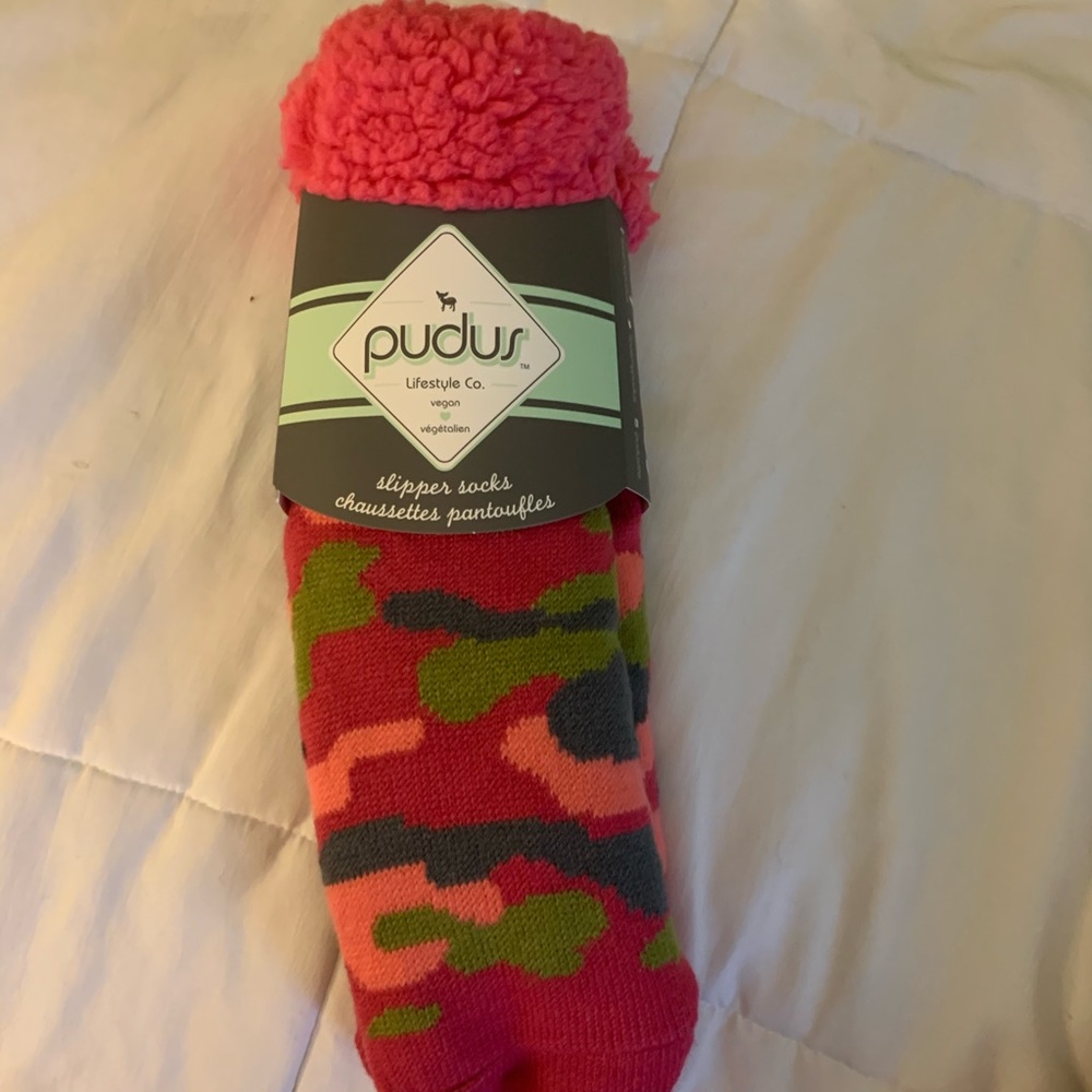 Camp Slipper socks with Sherpa and grippy bottoms